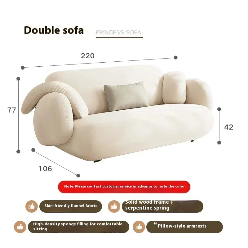 White Technology Cloth Sofa Set Modern King Size Foam Sponge Tatami Couch Large Reading Design Soft Big Bank Bedroom Furniture