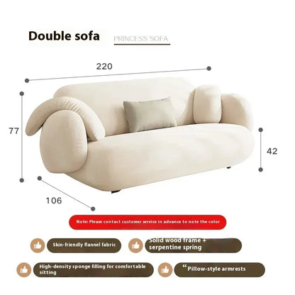 White Technology Cloth Sofa Set Modern King Size Foam Sponge Tatami Couch Large Reading Design Soft Big Bank Bedroom Furniture