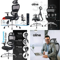 Ergonomic Office Chair with Adjustable Armrests, Lumbar Support, and Mesh Material