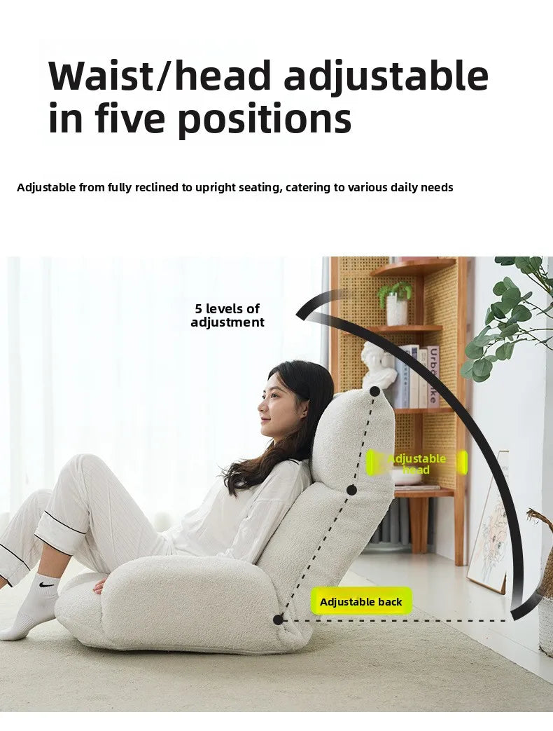 Folding lazy sofa,lounge chair,winter family bedroom balcony leisure chair,velvet fabric, adjustable backrest chair,soft cushion