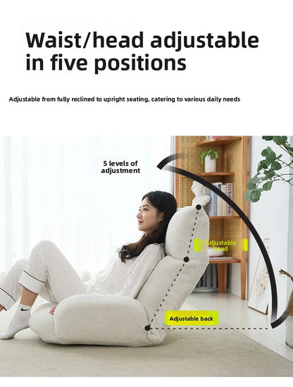 Folding lazy sofa,lounge chair,winter family bedroom balcony leisure chair,velvet fabric, adjustable backrest chair,soft cushion
