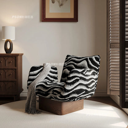 Solid wood single leisure sofa living room medieval   retro reclining chair resting area reception designer single chair