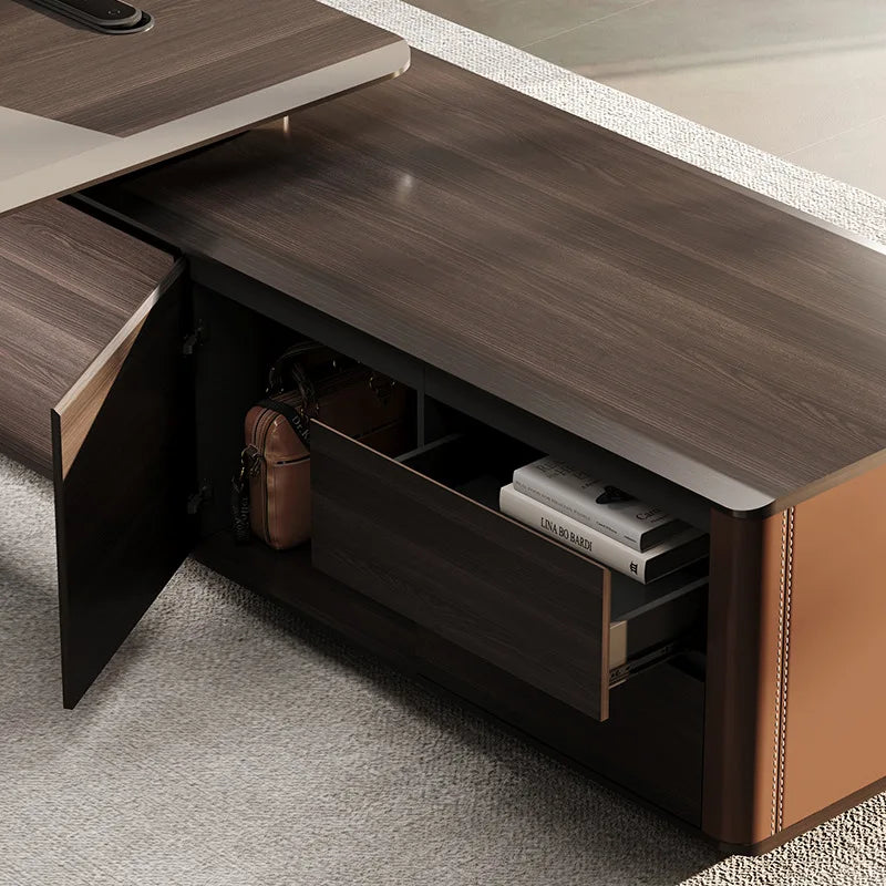 Boss Office President's Desk Light Luxury Advanced Sense Large Class Desk Furniture Chairperson's Office Desk And Chair Combinat
