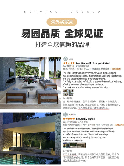 HXL outdoor sofa balcony rattan chair garden waterproof aluminum alloy outdoor terrace casual rattan sofa chair