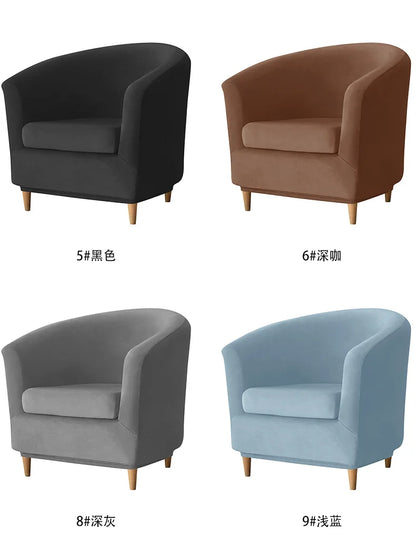 Silver Fox Velvet Club Sofa Cover with Seat Cushion, Round Dust Cover, Cross-Border