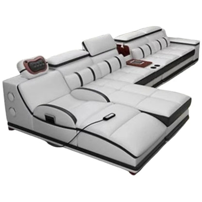 Massage Modern Leather Sofa Luxury Multi Functional Italian Recliner Sofa Couch Puffs Divano Da Soggiorno Living Room Furniture
