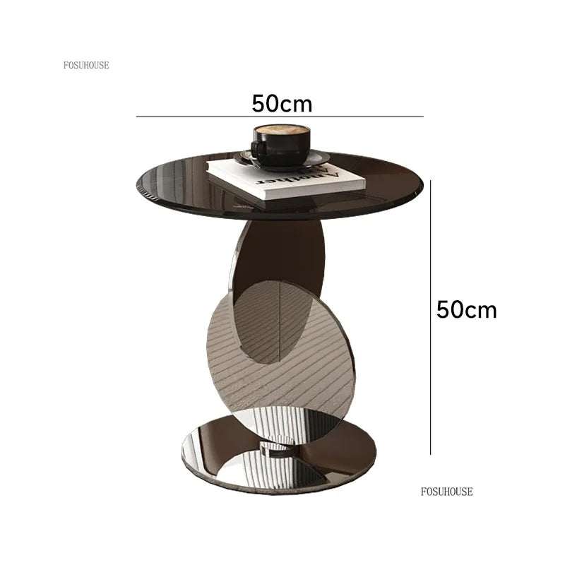Nordic Light Luxury Coffee Tables Glass Side Table Designer Stainless Steel Corner Table Home Furniture Living Room Coffee Table