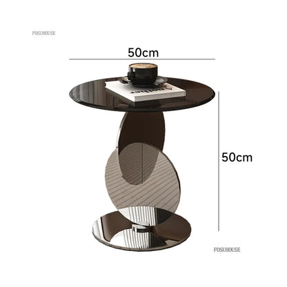 Nordic Light Luxury Coffee Tables Glass Side Table Designer Stainless Steel Corner Table Home Furniture Living Room Coffee Table