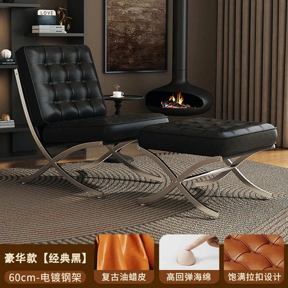 Balcony Throne Relax Reading Modern Room Decor Fashion Chairs Black Metal Living Room Chairs Comfortable Sillones Home Design
