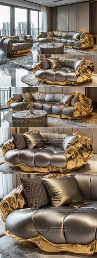 Special Design Living Room Funiture Comfortable Set Leather Black Sofa Hot sales