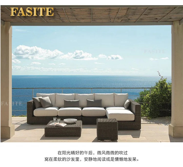 Courtyard sofa, villa, garden terrace, sun protection, waterproof, outdoor leisure rattan weaving corner