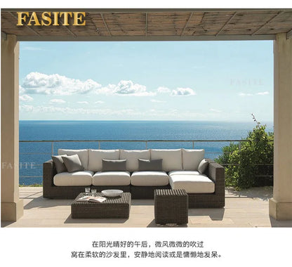 Courtyard sofa, villa, garden terrace, sun protection, waterproof, outdoor leisure rattan weaving corner