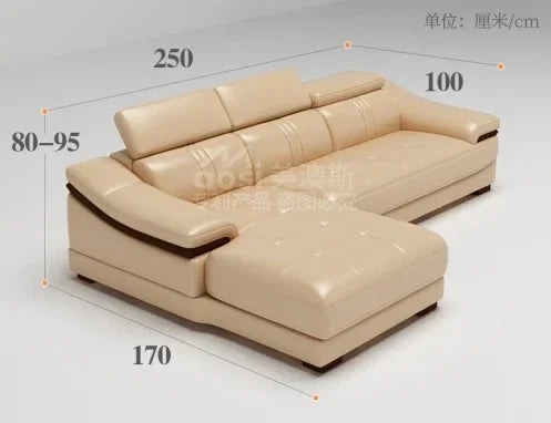 Genuine leather sofa head layer cowhide small unit,simple and modern functional, fashionable leather sofa combination decoration