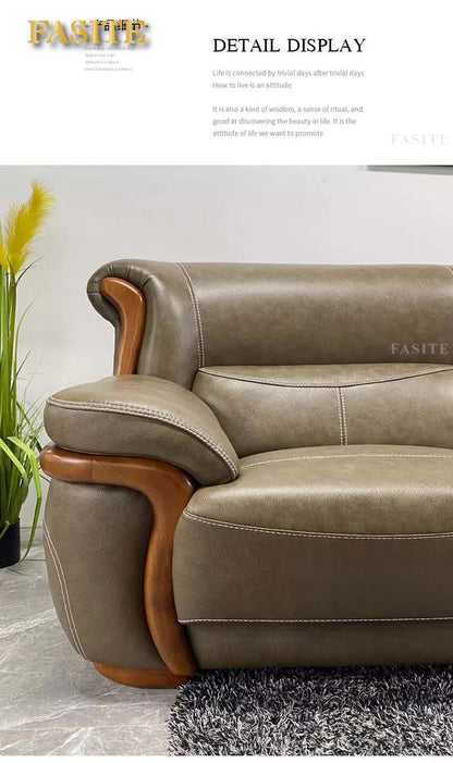 leather sofa modern simple living room combination small apartment Nordic first-layer cowhide princess corner furniture