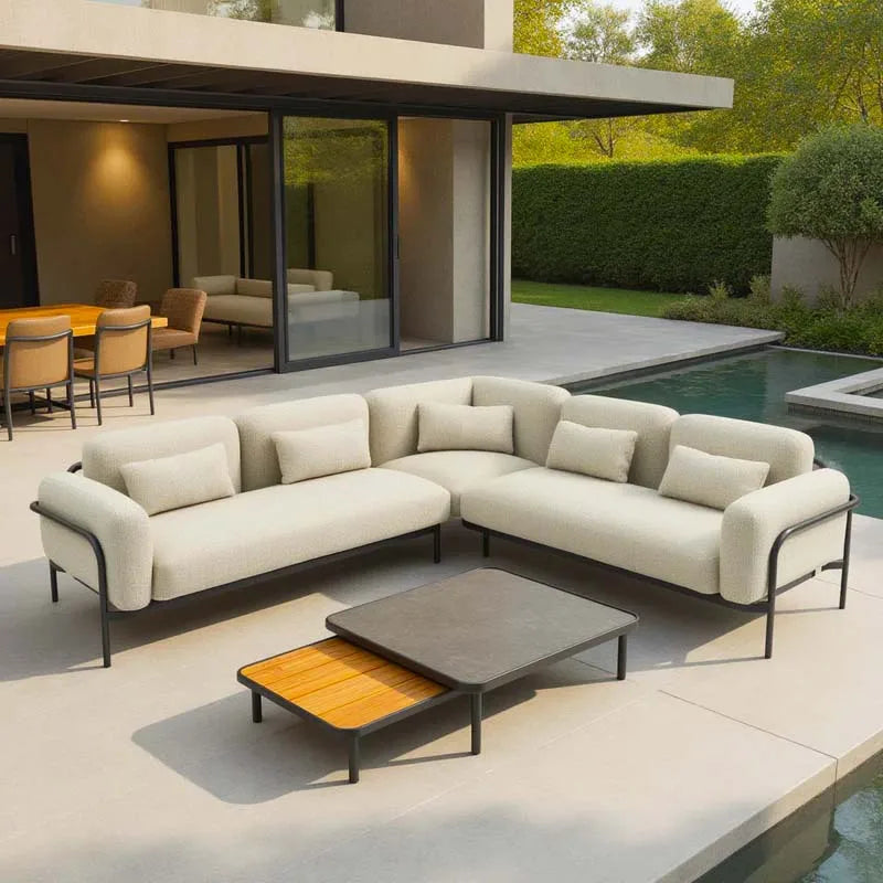 Nordic Outdoor Sofa Tea Table Combination Courtyard Terrace Garden Homestay Balcony Sunroom Leisure Outdoor Furniture