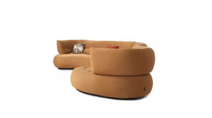 Wabi Sand Cream Wind Sofa Living Room Hotel Villa Light Luxury Special-shaped Corner Technology Cloth Sofa