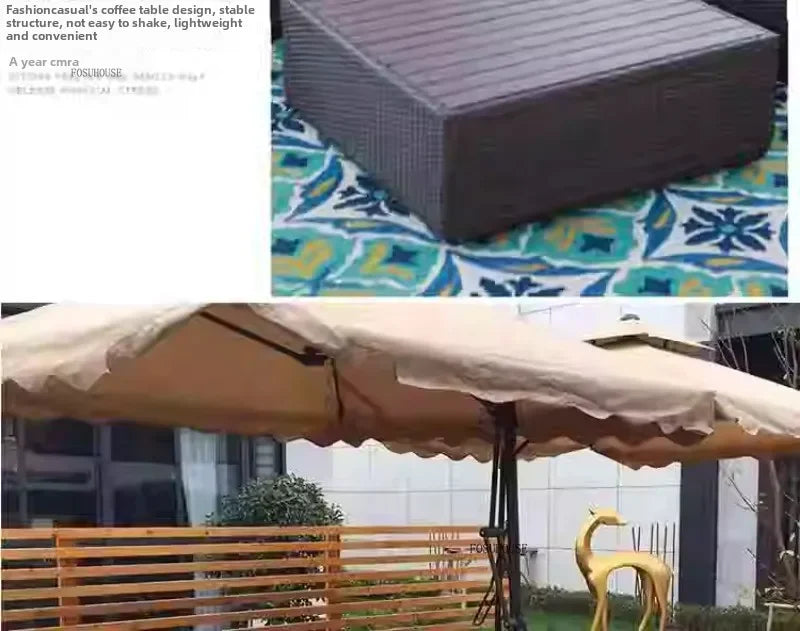 American Modern Courtyard Furniture Leisure Rattan Sofa Chairs Outdoor Country Corner Garden Sofas Patio Furniture Set a