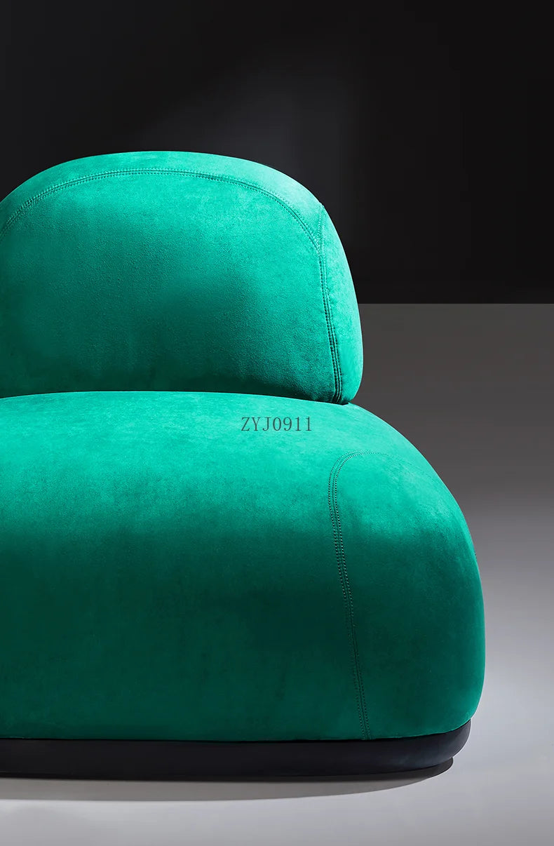 Italian minimalist light luxury suede single sofa chair living room furniture