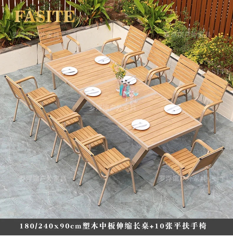 Courtyard table and chair outdoor balcony waterproof and sunscreen garden outdoor leisure table and chair combination