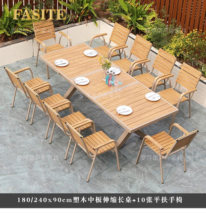 Courtyard table and chair outdoor balcony waterproof and sunscreen garden outdoor leisure table and chair combination