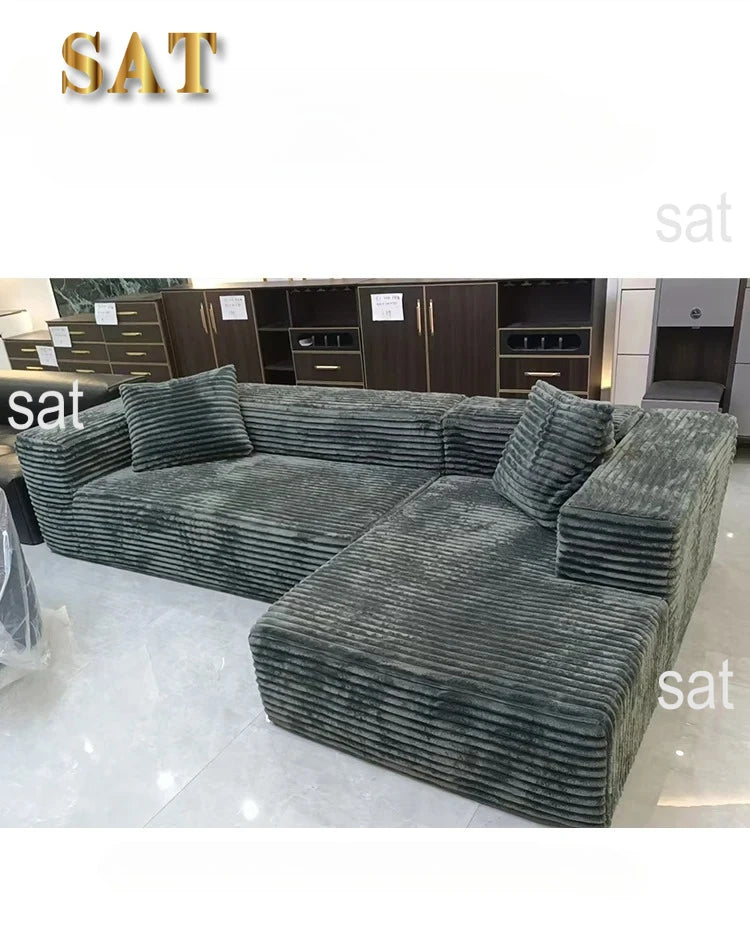 m Vacuum Compression Sofa Corner Fabric Sofa Living Room Rabbit Plush Corduroy m
