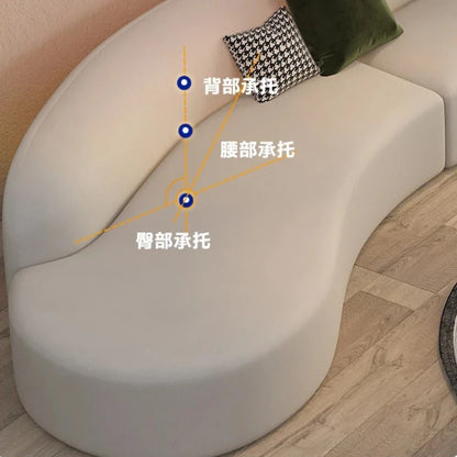 Accent Canape Curved Living Room Sofasv Japandi Postmodern Elegantes Design Cloud Backrest Bedroom Lazy Divano Trendy Furniture