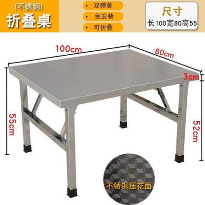 Square Folding Utility Table Home Restaurant Stainless Steel Dinner Tables Outdoor Indoor Portable Foldable Wedding Dining Table