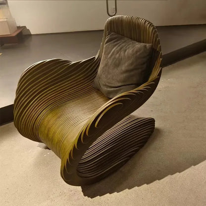 Furniture Modern Living Room Art Furniture Simple Solid Wood Irregular Unique Leisure Single Armchair Family Hotel