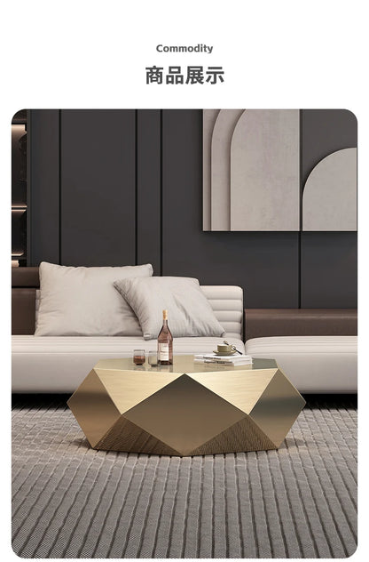 Gold diamond coffee table designer style high sense modern simplicity special-shaped light luxury living room home Italian minim