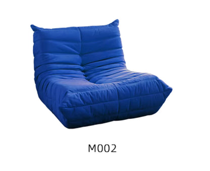 Leather lazy sofa Nordic single bedroom togo caterpillar balcony sofa chair casual leather art floor sofa