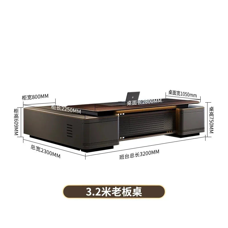 Filing Cabinet Luxury Large Computer Tables Modern Minimalist Executive Manager President Table Office Combination Furniture