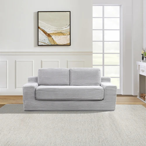 2-in-1 Convertible Sofa Bed, Comfortable Boneless Double Sofa, Suitable for Living Room, Apartment, Small Space Grey