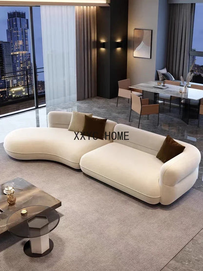 Italian Light Luxury Curved Sofa Special-Shaped Simple Corner Living Room Leisure Sofa