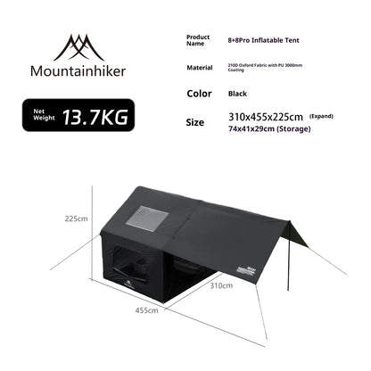 MOUNTAINHIKER Large Space 3-6 Persons Inflatable Tent Windproof Spacious Interior Family Outdoor Camping House