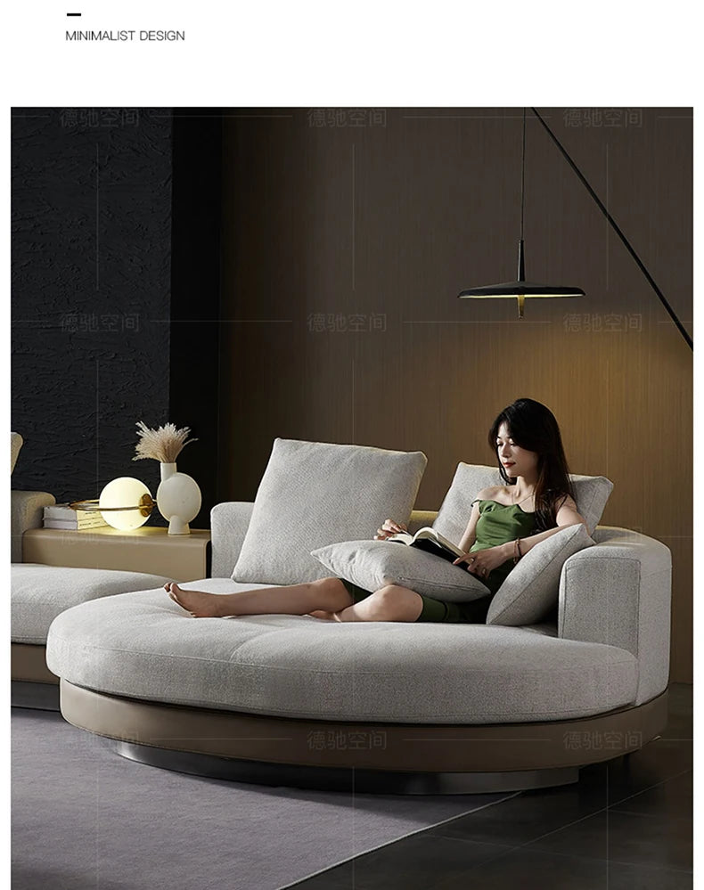Italian Couch  For Living Room Minimalist Cotton And Linen Fabric Sectional Sofa Large Flat Floor Designer Living Room Sofas