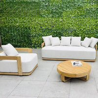 Custom outdoor courtyard waterproof design garden sofa wooden furniture teak outdoor furniture