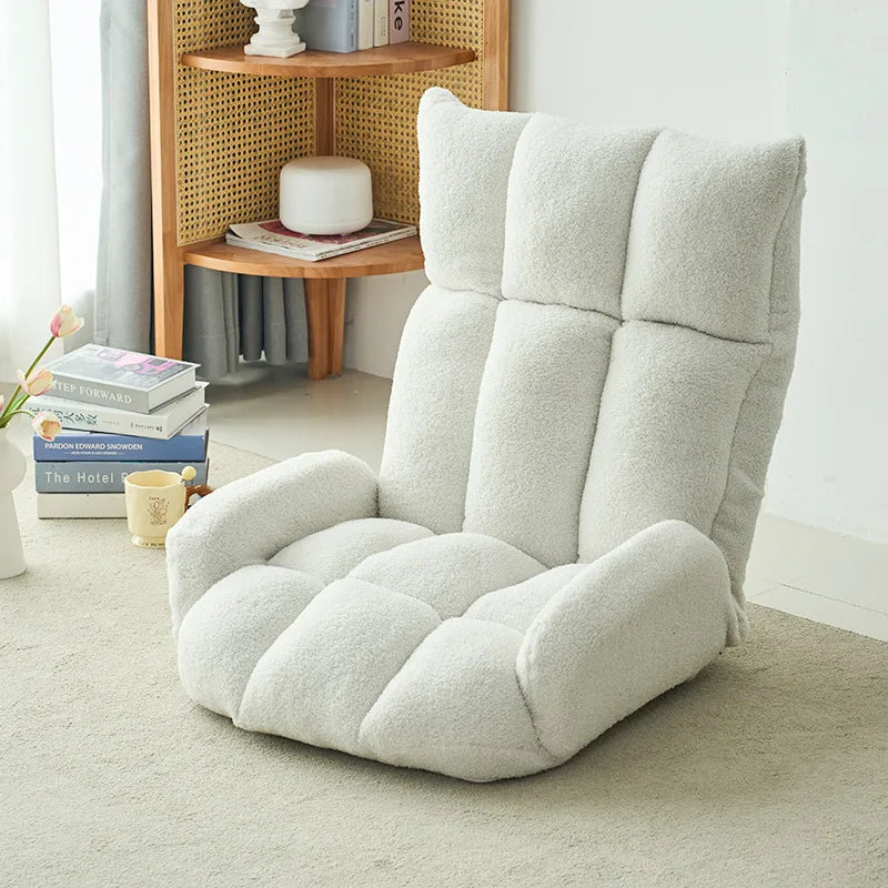 Folding lazy sofa,lounge chair,winter family bedroom balcony leisure chair,velvet fabric, adjustable backrest chair,soft cushion