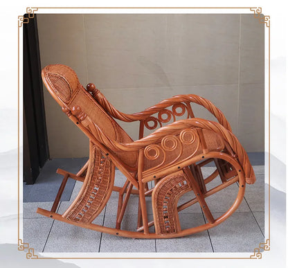 Manufacturers supply adult bedrooms, elderly rocking chairs, real rattan leisure balcony recliners