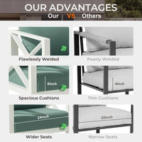 MBY 6-Piece Oversized Aluminum Patio Furniture Set–White Outdoor Conversation Sofa Set with Coffee Table, Deep Seating