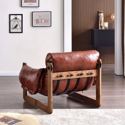 Solid Wood Single Sofa Chair with Modern Design Net Red Medieval Leisure Style for Home Furniture Jersey Living Room Chair