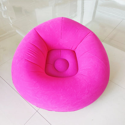 Inflatable Lazy Chair Portable Foldable Single Sofa with Soft Fleece No Assembly Indoor Outdoor Use