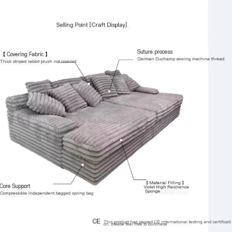 Cloud Plush Sofa Bed,Upholstered Boneless Cloud Sofa Deep Seat