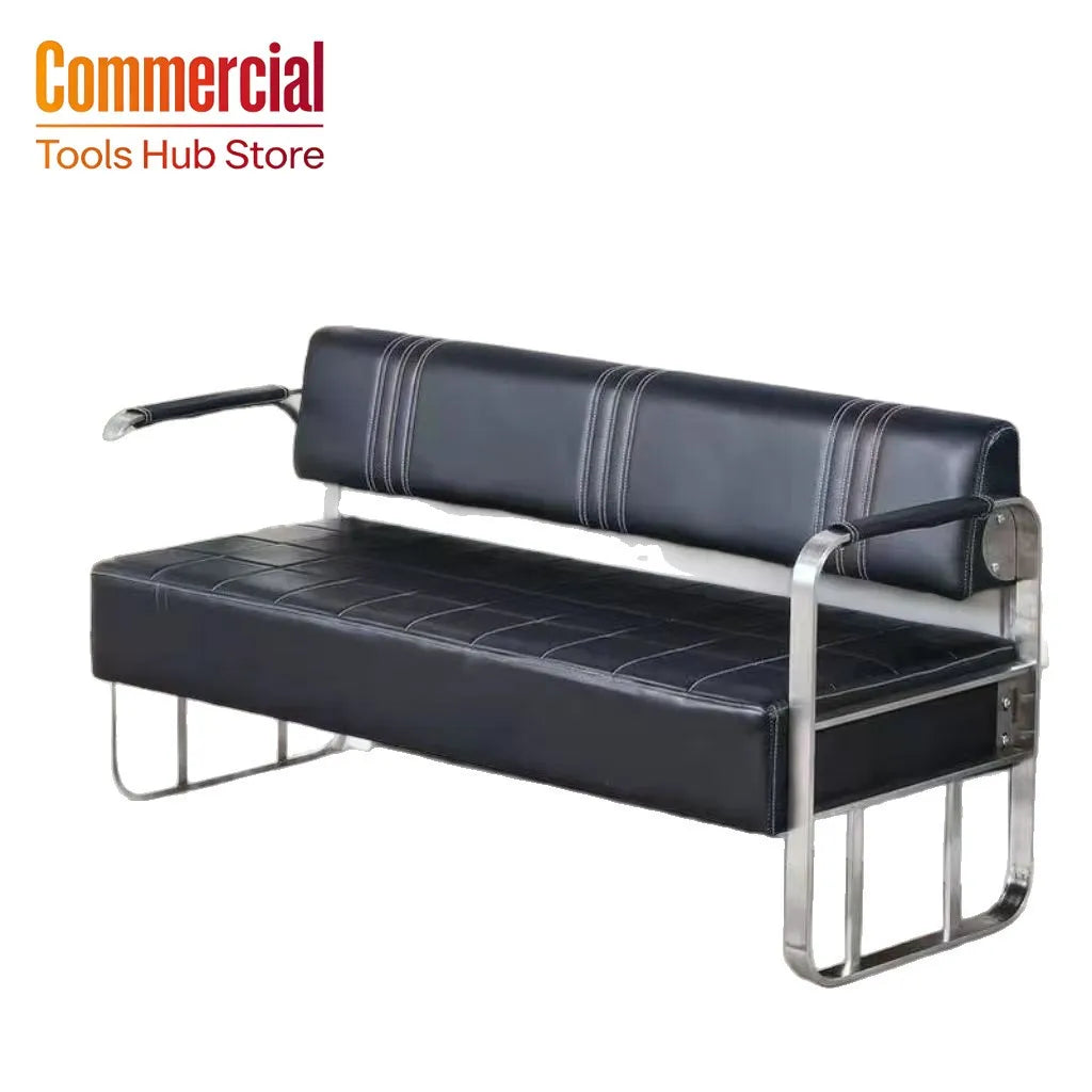 Internet celebrity barber shop sofa waiting chair hair salon hair and nail salon rest area light luxury stainless steel long