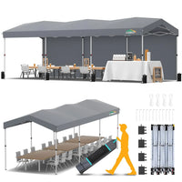 10x30 Pop Up Canopy Tent Waterproof UV50+ with 3 Sidewalls Roller Bag Outdoor Party Commercial Use, Customized