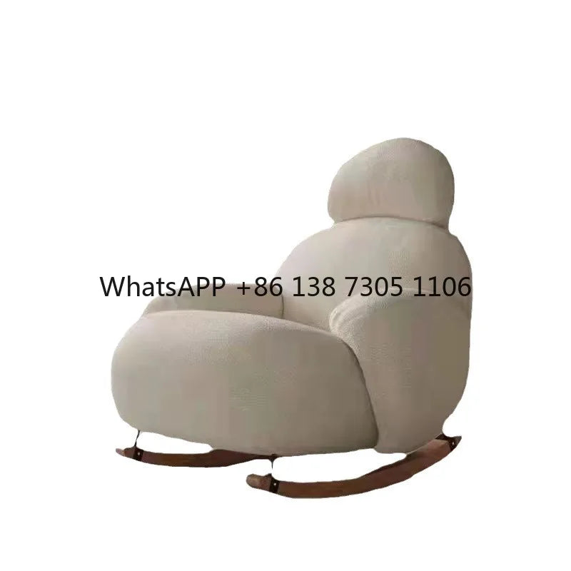 Modern simple living room bedroom leisure sofa lazy balcony leisure recliner bay window small apartment solid wood