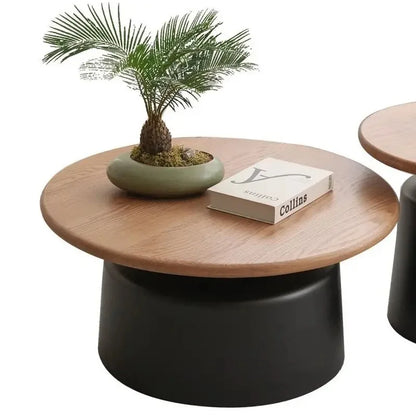 Modern Cream-style Coffee Round Table for Small Space Living Room Japanese Style Minimalist Furniture Living Room Side Table