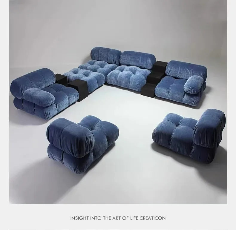 Italian Luxury Modular Sofa Vacuum Compressed Tufted Lazy Sofa Bread Design for Living Room