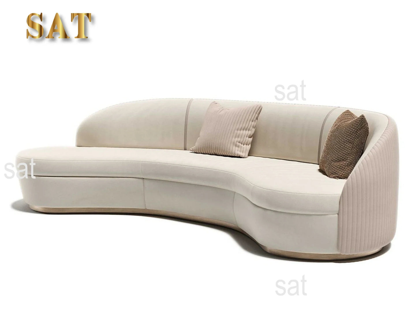 New Arrival New Design Sets For Living Room Modern Sectional Metal Frame Curved Sofa Villa Luxury Furniture Sofa Set With Great
