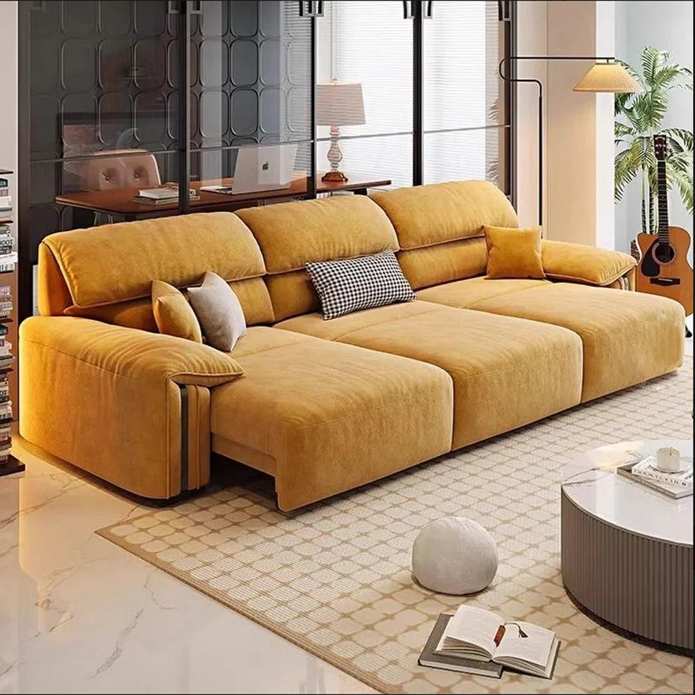 Italian minimalist sofa-bed dual function zero-wall-requiring adjustable feature fabric sofa velvet electric sofa