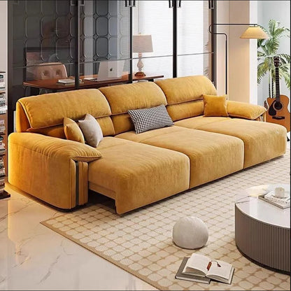 Italian minimalist sofa-bed dual function zero-wall-requiring adjustable feature fabric sofa velvet electric sofa